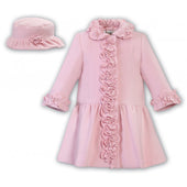 Sarah Louise Girls Pale Pink Coat and Hat